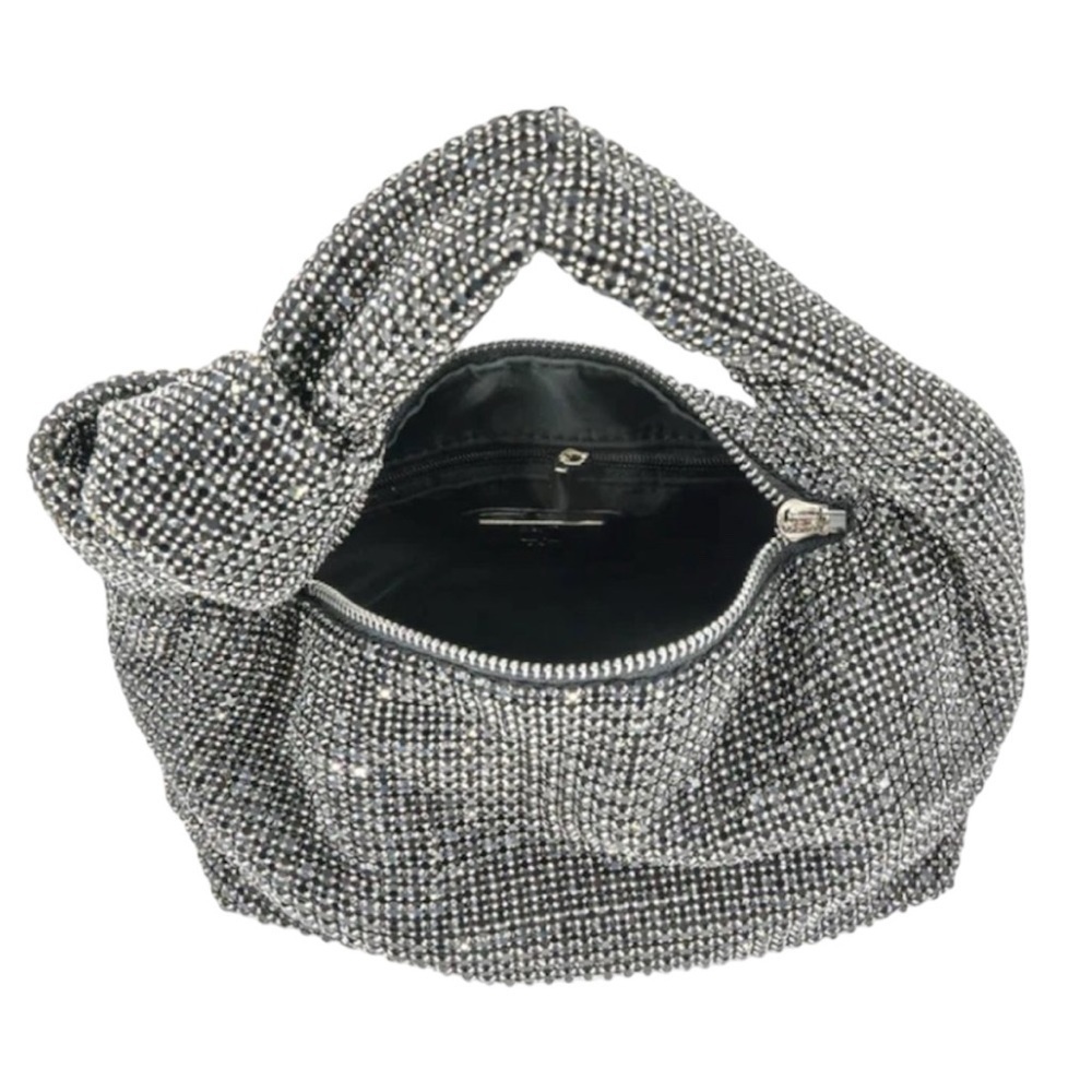Madison West Los Angeles Rhinestone Bling Knotted Handbag. NWT - Picture 8 of 11
